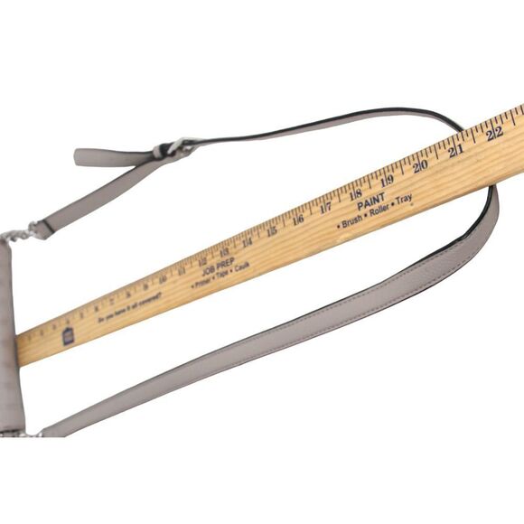 Tignanello STITCHED BEIGE GENUINE LEATHER FLAP CHAIN X-BODY SHOULDER BAG HANDBAG - Picture 14 of 15